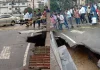 গুঁড়ি গুঁড়ি বৃষ্টিতে প্রবর্তক মোড়ে সড়ক দেবে গর্ত