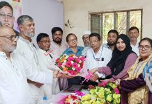 সোনাইছড়ি উচ্চ বিদ্যালয়ের সভাপতি মমতাজ উদ্দিন আহমেদকে সংবর্ধনা প্রদান