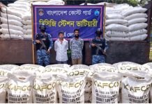 মায়ানমারে পাচারের সময় বাঁশবাড়িয়া ফেরিঘাট থেকে ২১ লক্ষ টাকার সার জব্দ
